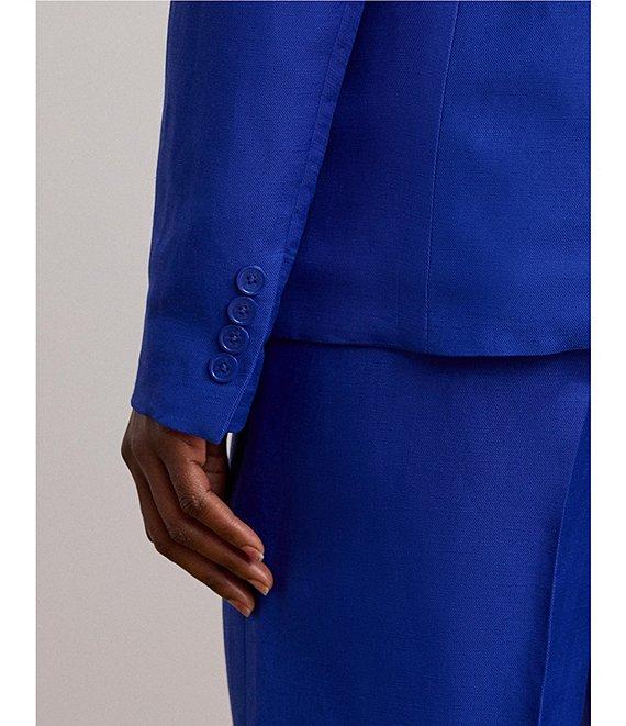 Lauren Ralph Lauren Linen-Blend Twill One-Button Front Blazer Product Image