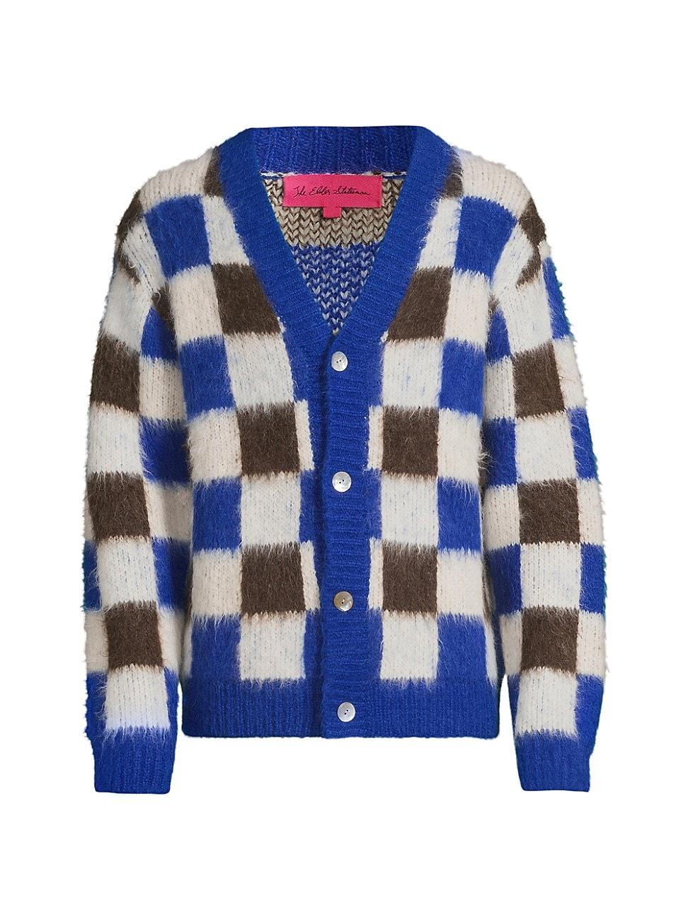 Mens Thistle Gingham Alpaca Knit Cardigan Product Image