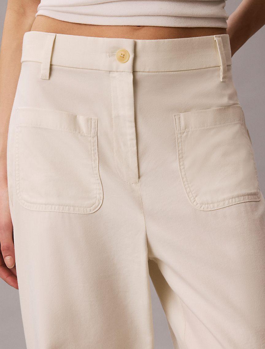 Twill Wide Leg Pants Product Image