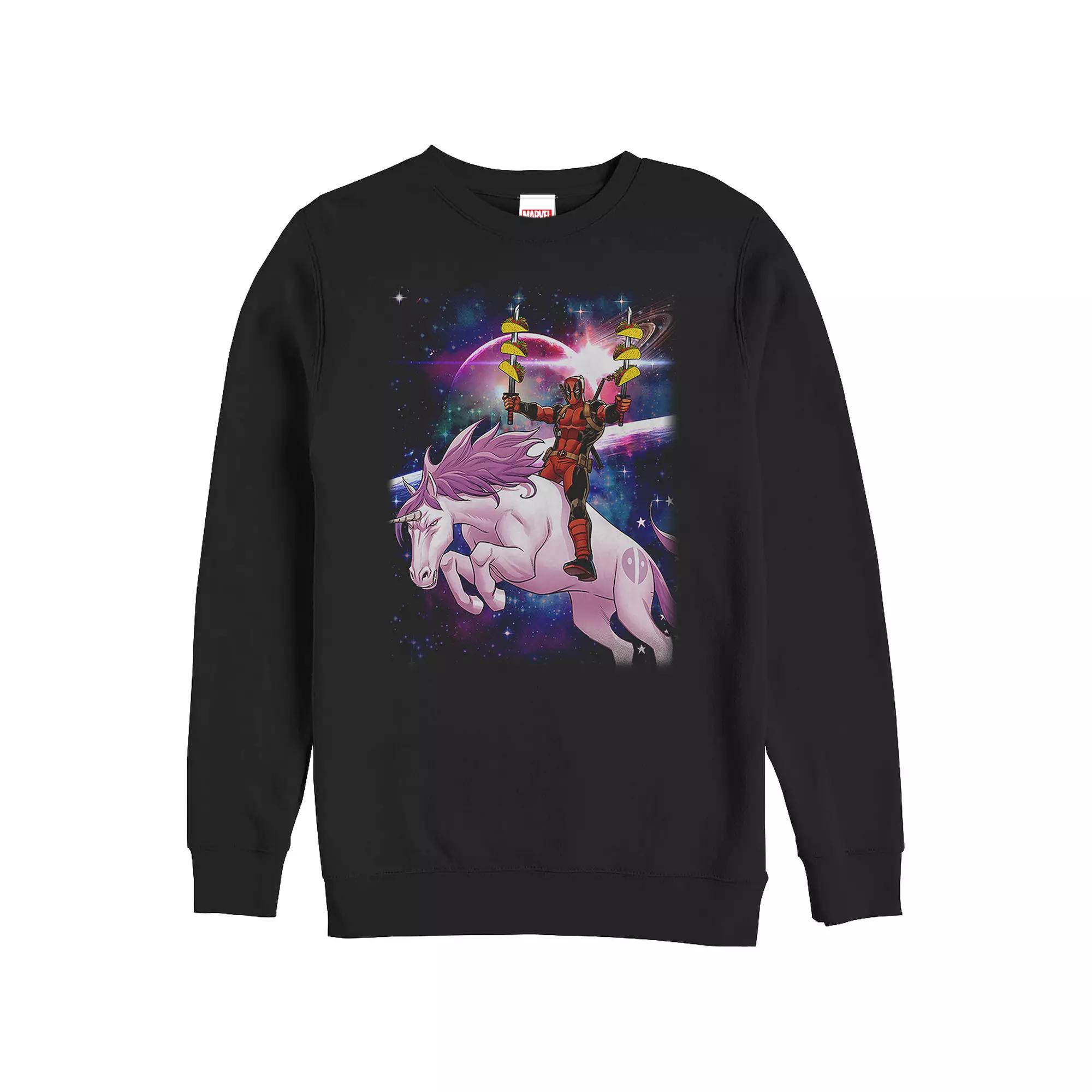 Big & Tall Marvel Deadpool Pink Unicorn Ride Graphic Fleece, Men's,  Product Image