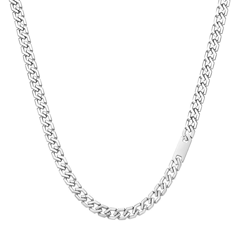 Men's LYNX Stainless Steel Hexagon Link Chain Necklace, Size: 20" Product Image