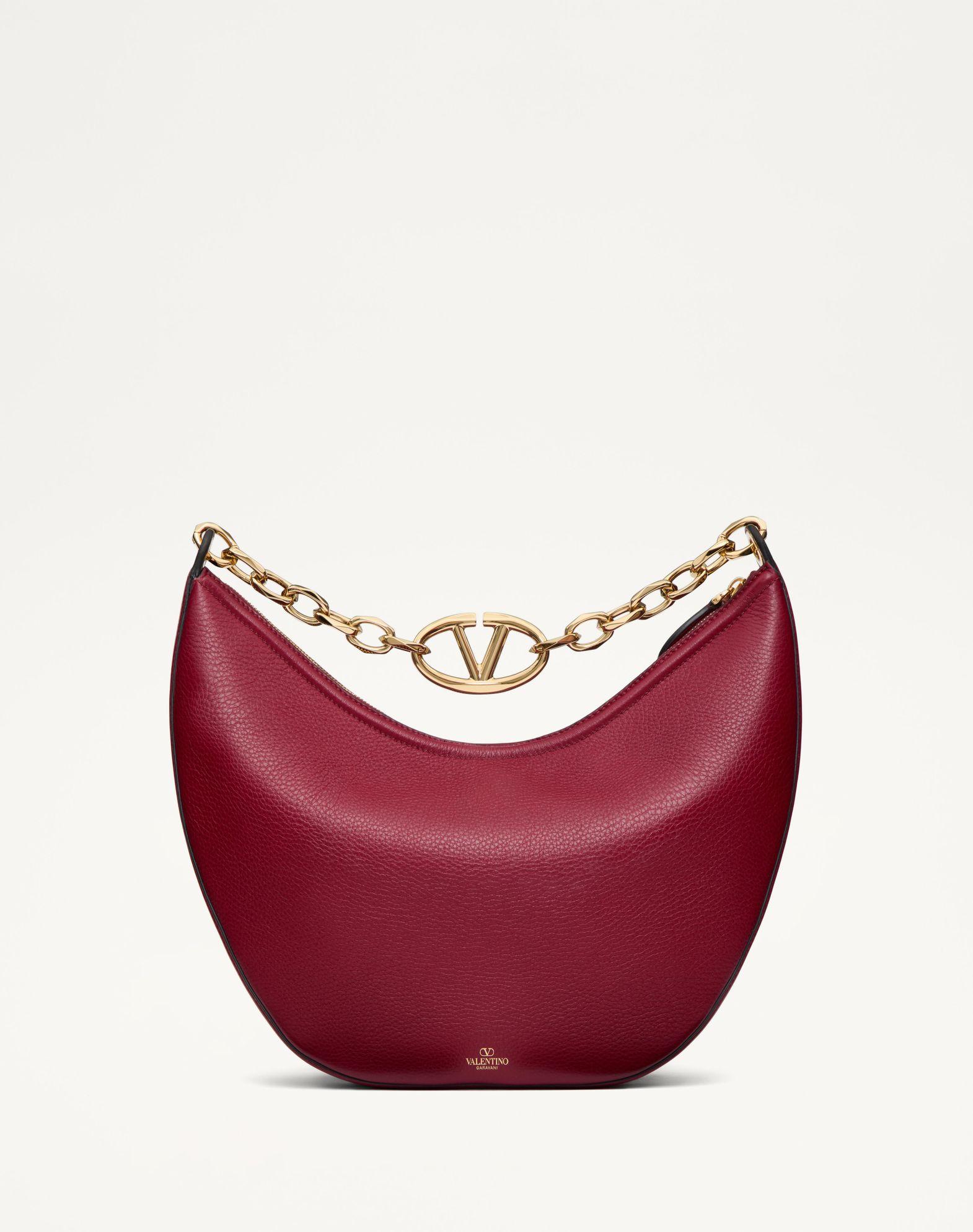 Vlogo Moon Medium Grainy Calfskin Hobo Bag With Chain Product Image