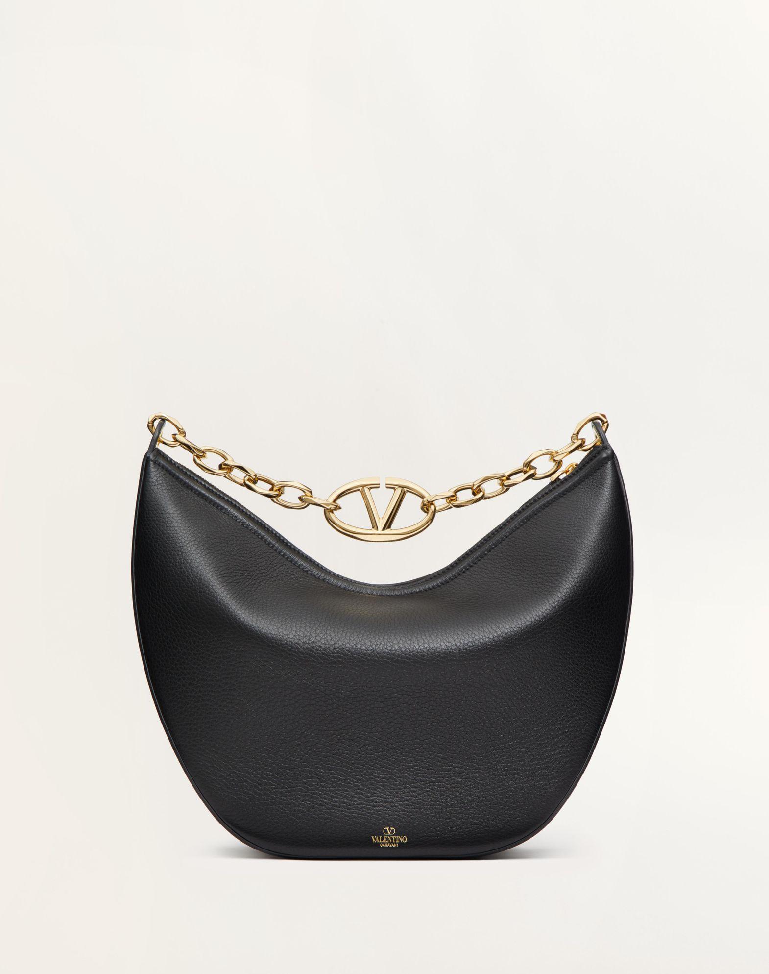 Vlogo Moon Medium Grainy Calfskin Hobo Bag With Chain Product Image