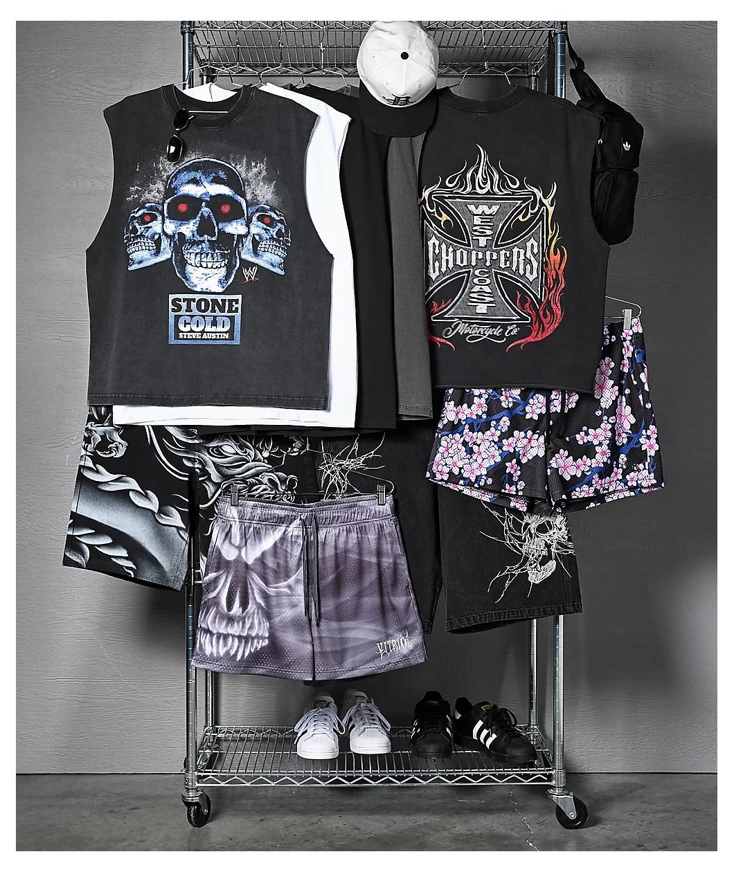 Ninth Hall Blossom Black Mesh Shorts Product Image