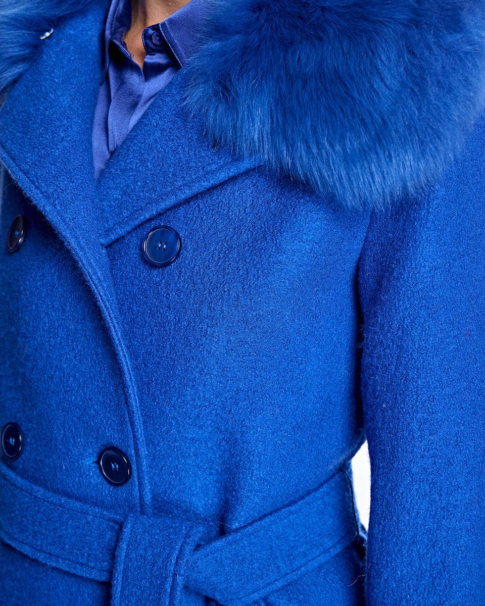 Julia & Stella by Maximilian Fur-Trimmed Wool Coat Product Image