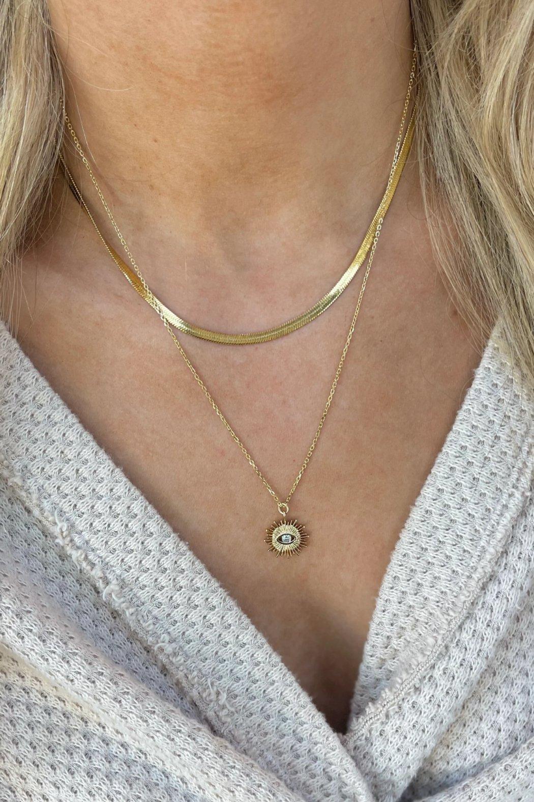 Gold Herringbone Necklace Product Image