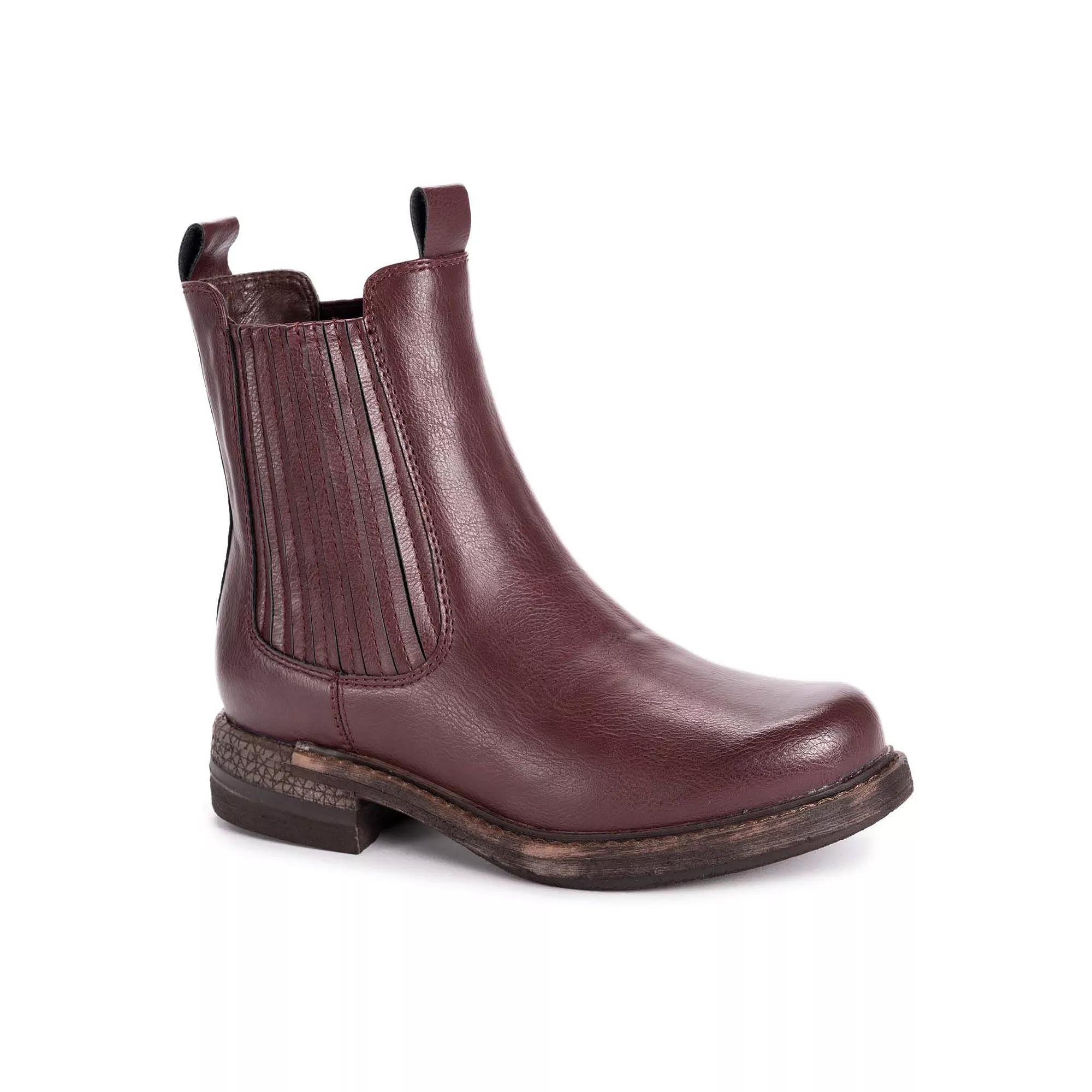 MUK LUKS Spike Madison Womens Chelsea Boots Red Product Image