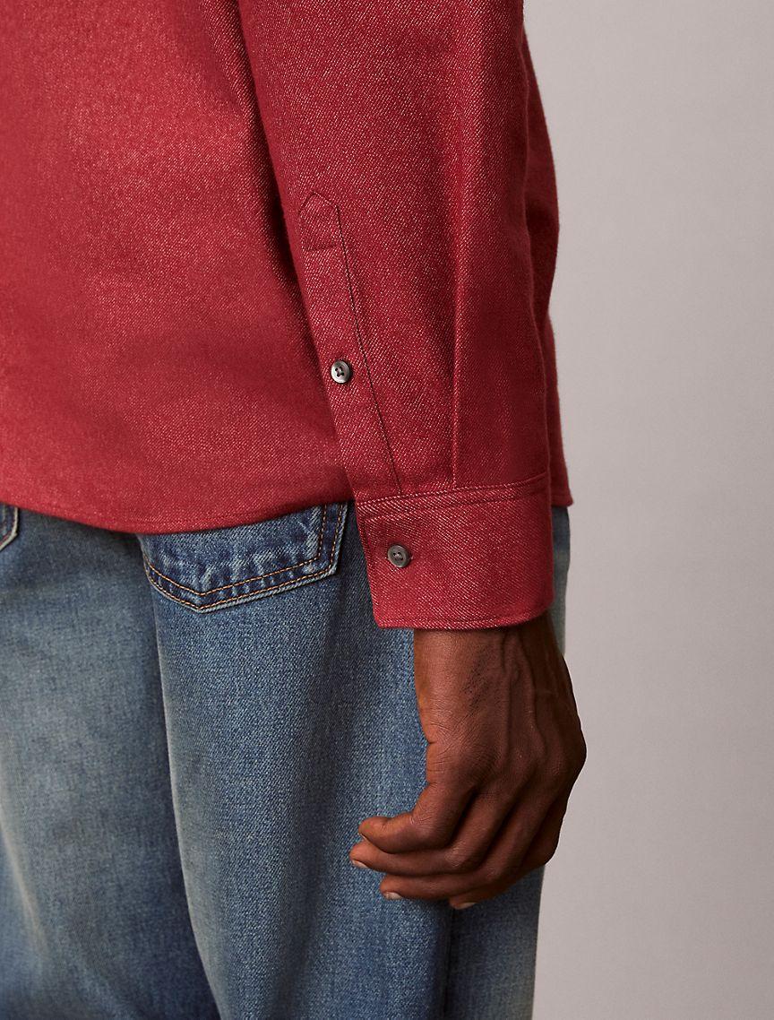 Melange Flannel Relaxed Button-Down Shirt Product Image