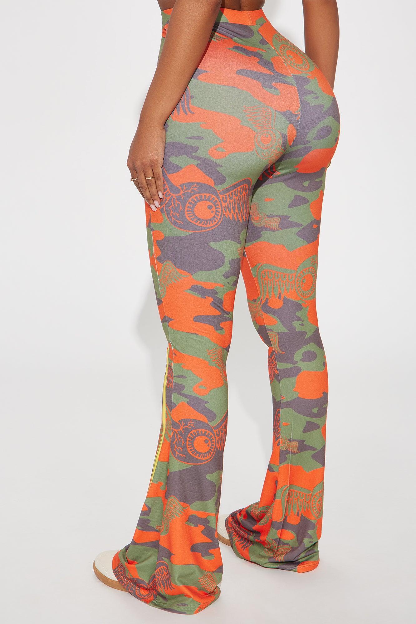 Von Dutch Embroidered Camo Flare Pant - Olive/combo Product Image