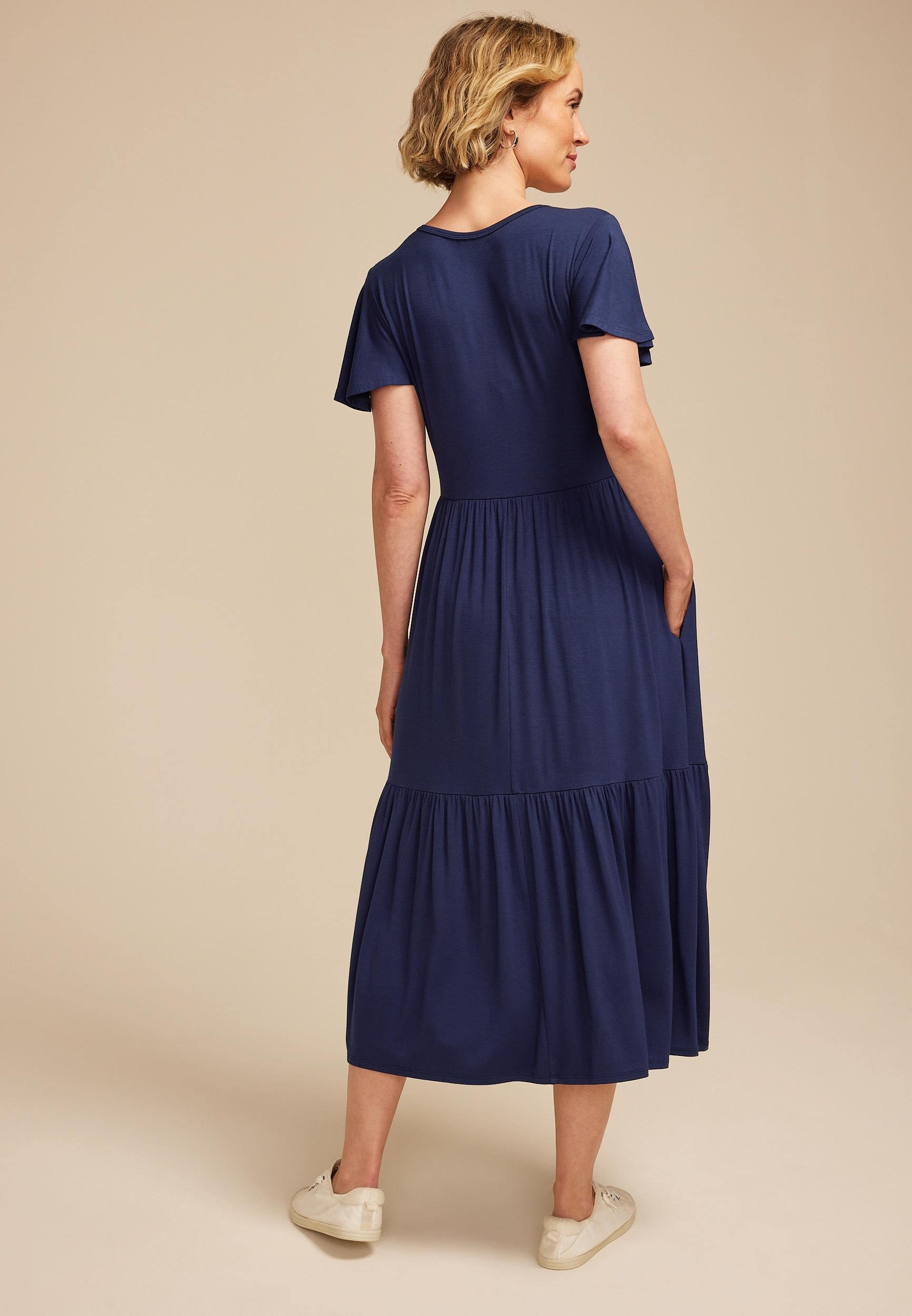 24/7 Flutter Sleeve Midi Dress Product Image