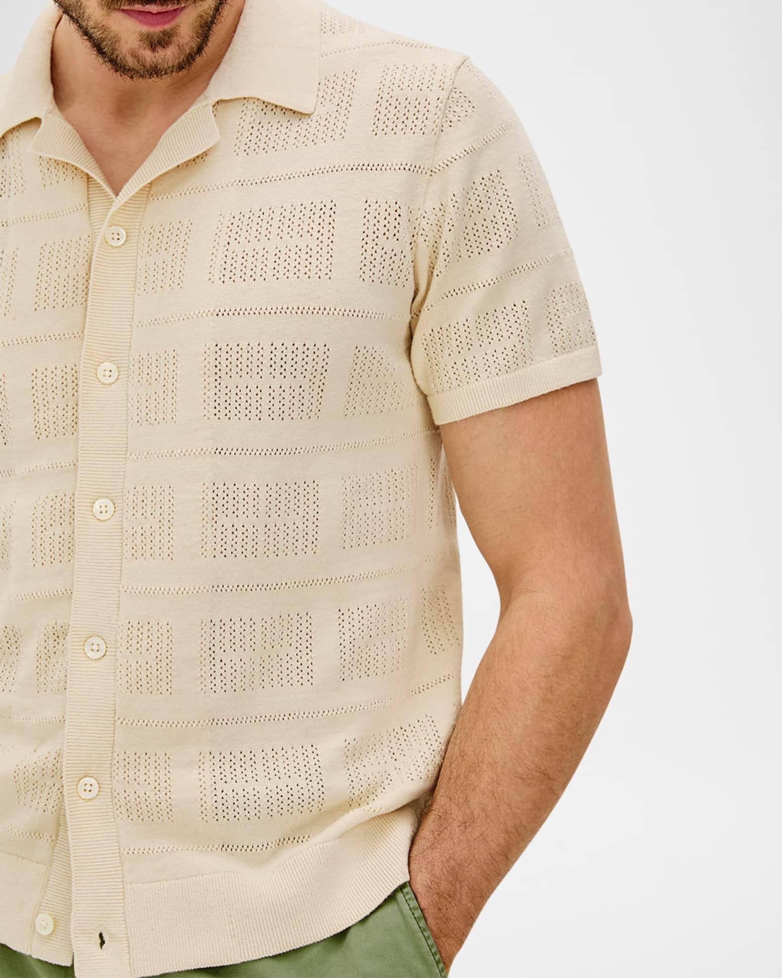 Men's Yates Geometric Knit Short-Sleeve Shirt Product Image