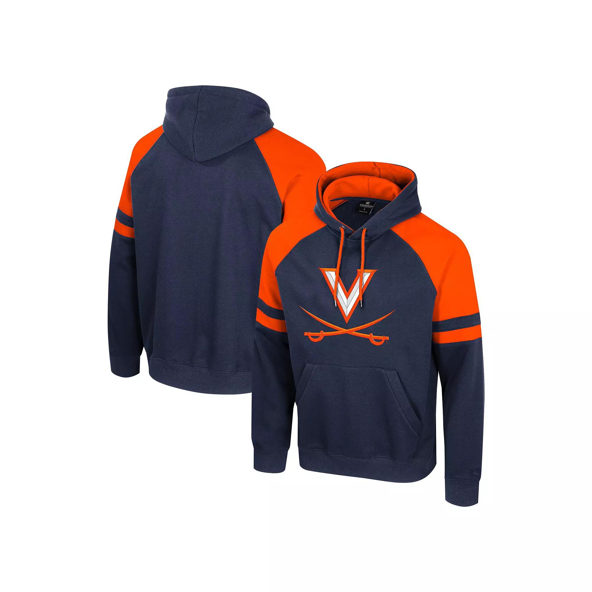Men's Colosseum  Navy Virginia Cavaliers Todd Raglan Pullover Hoodie, Size: 2XL, Blue Product Image