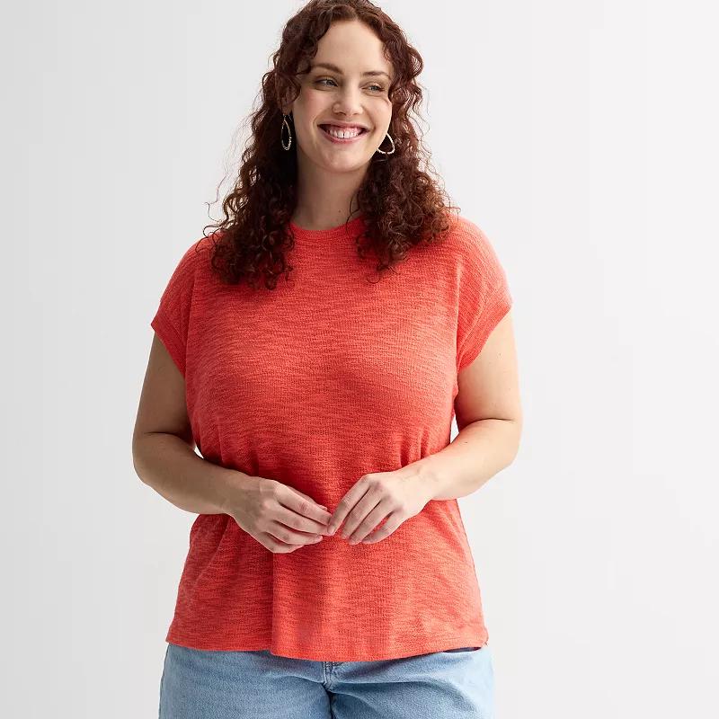 Plus Size Sonoma Goods For Life Open Knit Muscle Tee, Womens Product Image