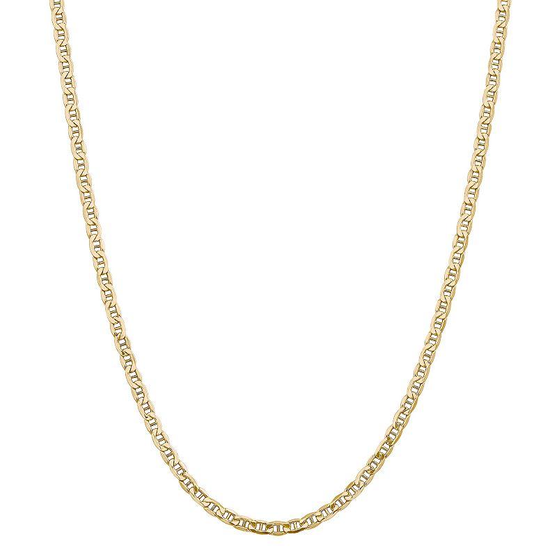 14k Gold 4 mm Semi-Solid Anchor Chain Necklace, Women's, Size: 24" Product Image