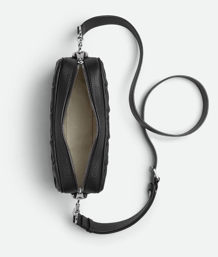 Men's Small Intrecciato Camera Bag in Black Product Image
