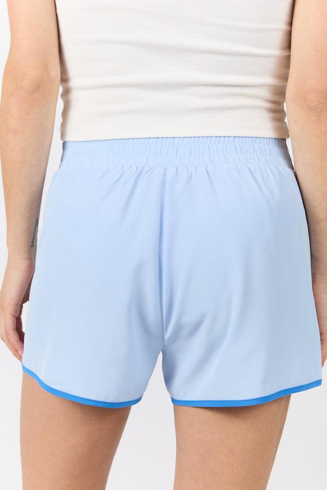 On The Move Blue Running Shorts With Contrast Trim FINAL SALE Product Image