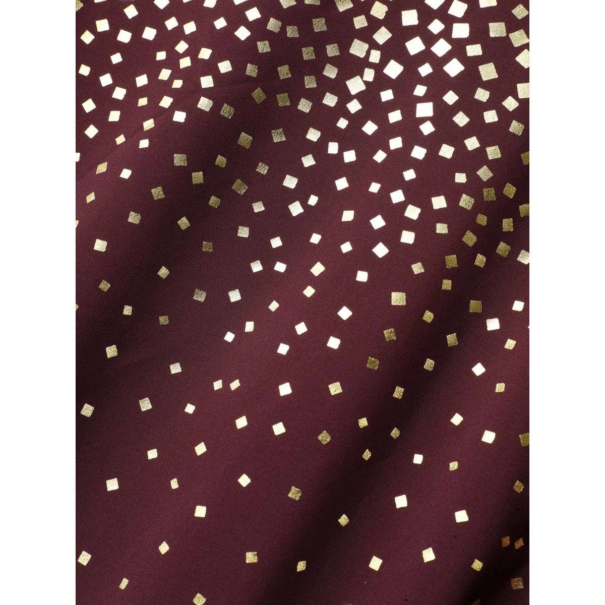 Plus Size Glitter Round Neck Belted Lantern Sleeve Dress Plum Women Party&Cocktail Texture Party Curvy Bloomchic 10/M Product Image