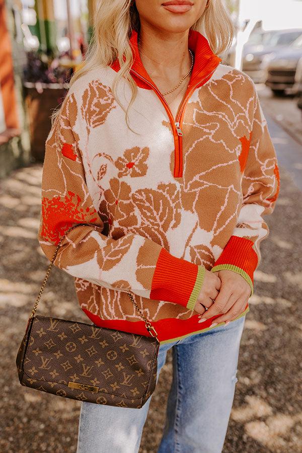 Cider And Sunsets Floral Sweater in Orange Product Image