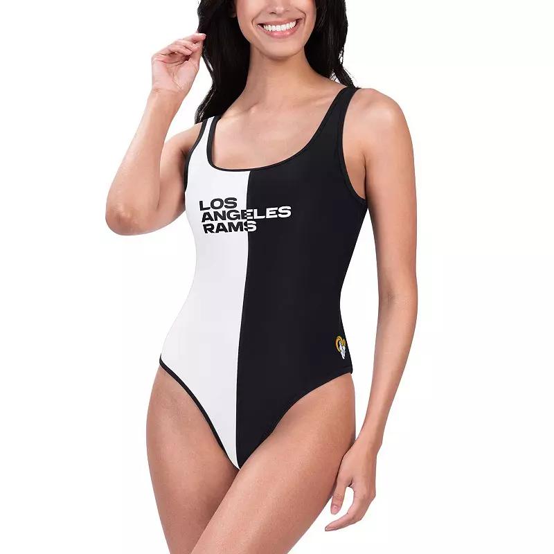 Women's G-III 4Her by Carl Banks Black/White Miami Dolphins Last Stand One-Piece Swimsuit,  Product Image