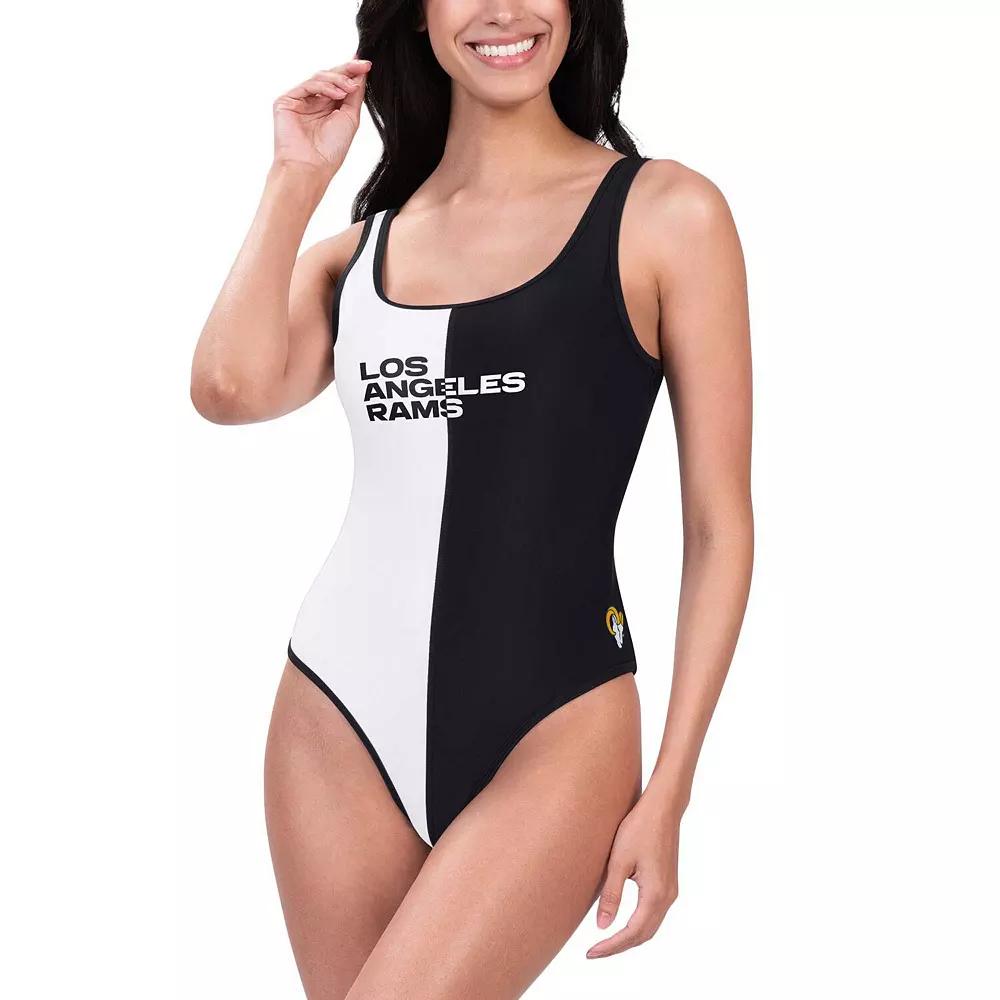 Women's G-III 4Her by Carl Banks Black/White Miami Dolphins Last Stand One-Piece Swimsuit,  Product Image