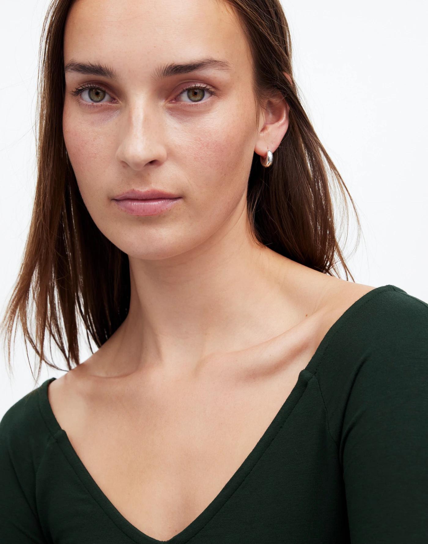 Jersey V-Neck Long-Sleeve Top Product Image