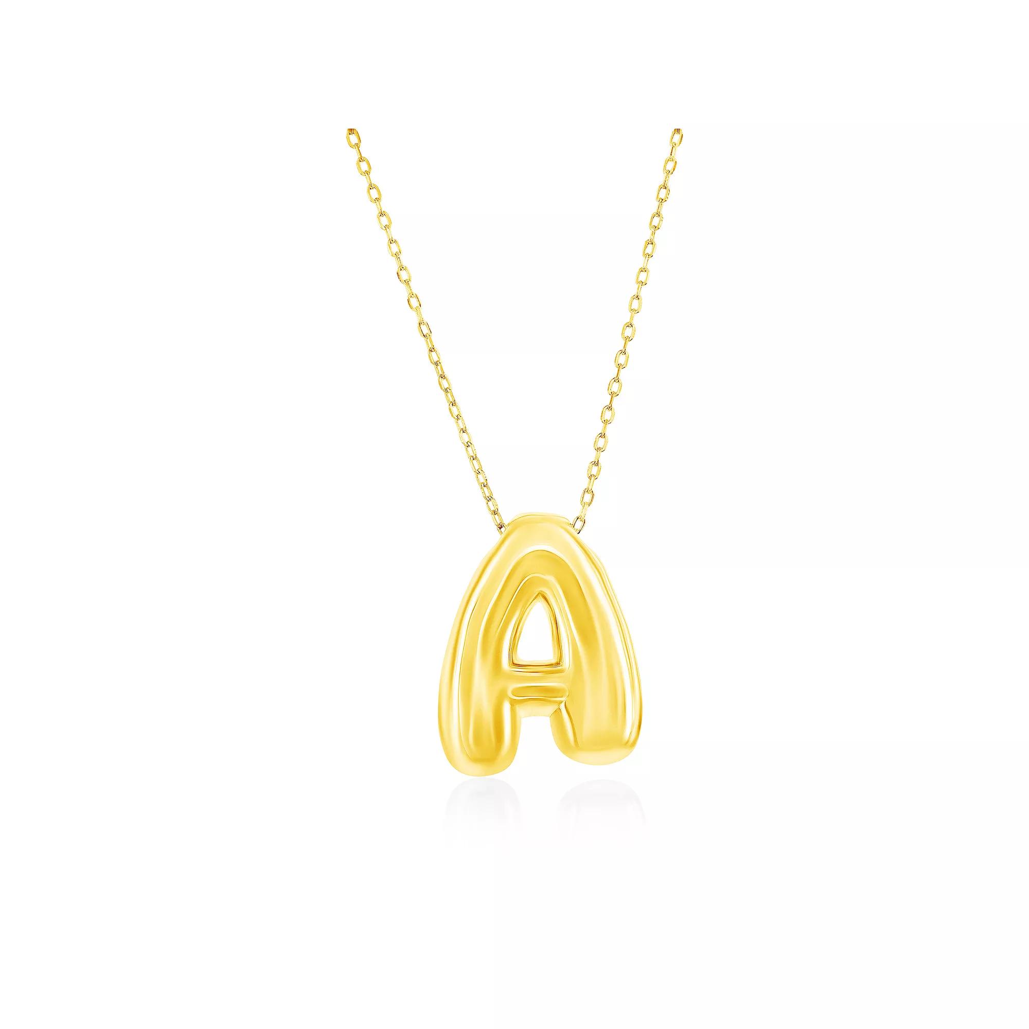 Argento Bella Sterling Silver Bubble Initial Necklace, Women's, Size: 16-18" ADJ, Gold Tone A Product Image