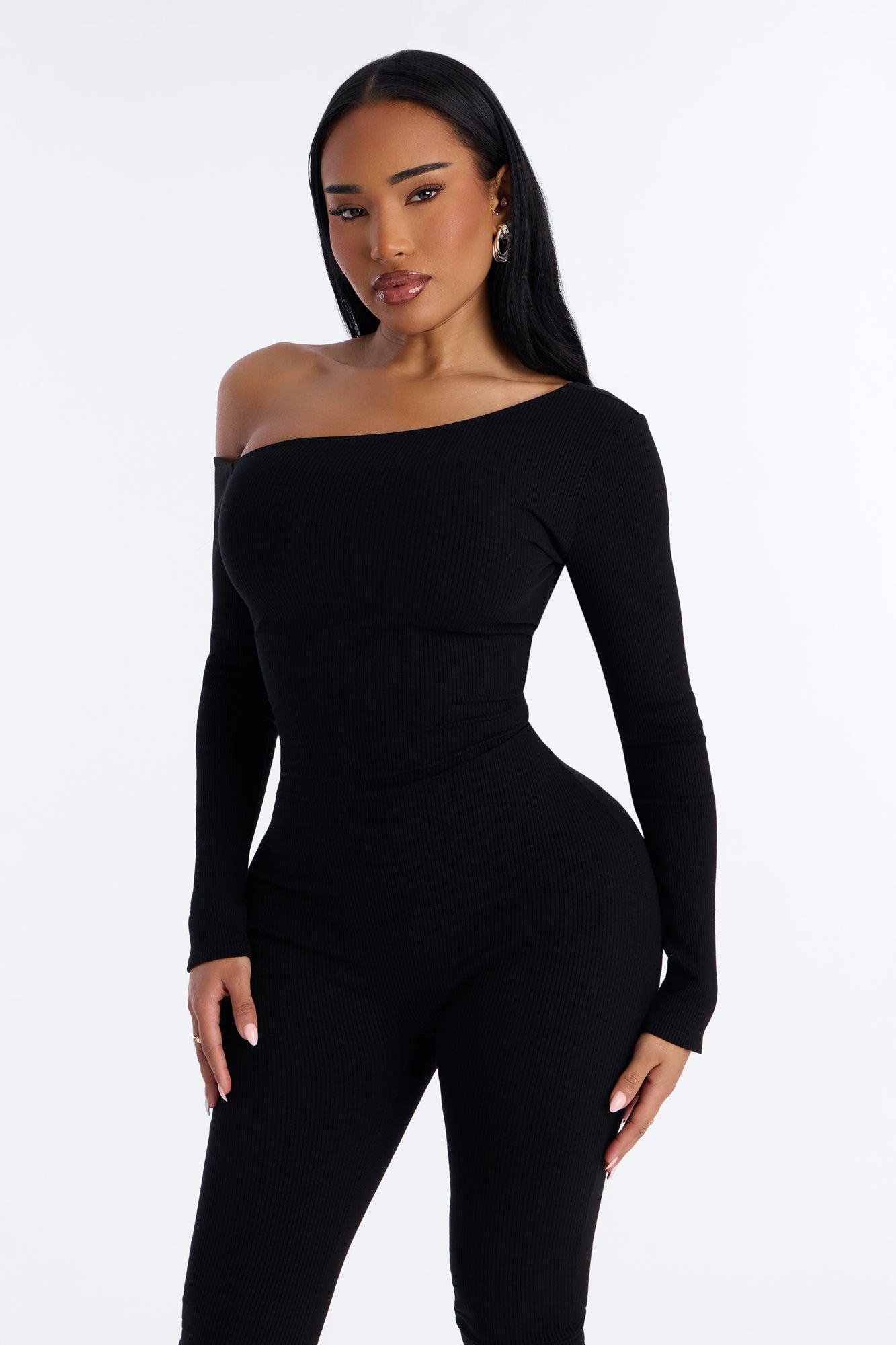 Cyndi Snatched Jumpsuit With Footie - Black Female Product Image