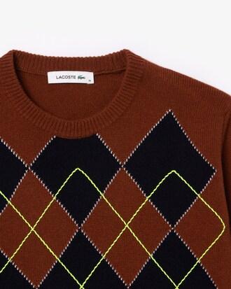 Embroidered Argyle Intarsia Sweater Product Image