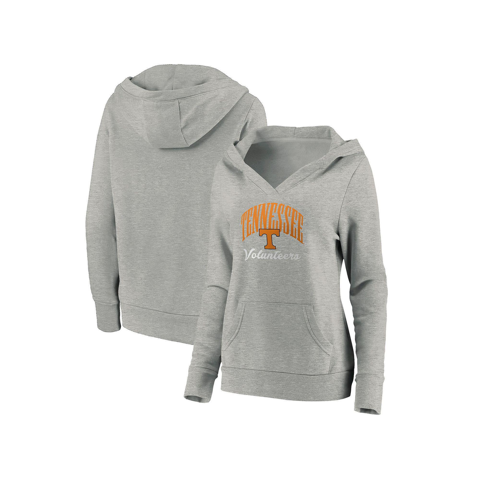 Women's Fanatics Gray Tennessee Volunteers Victory Script V-Neck Pullover Hoodie,  Product Image