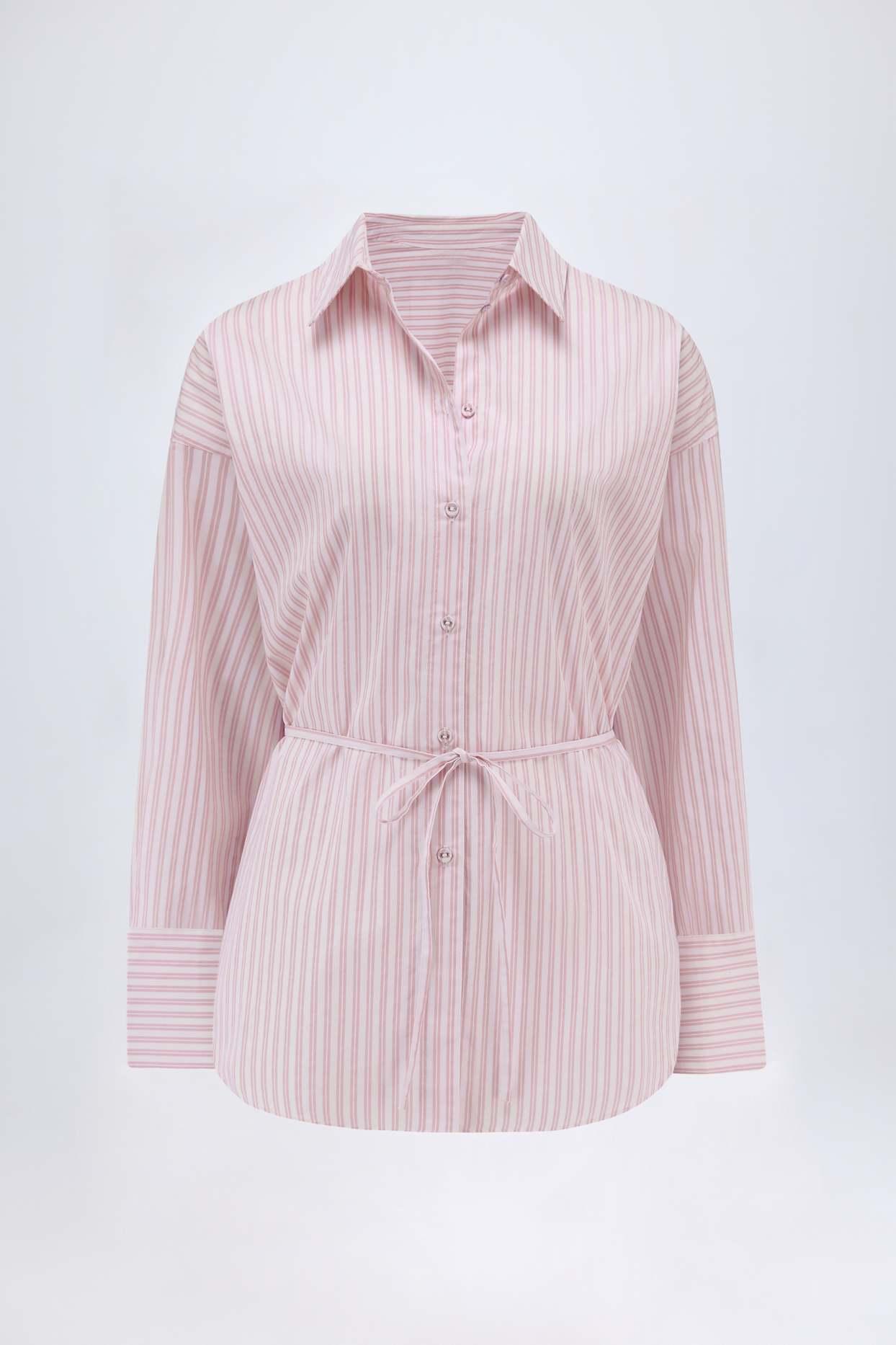 Oversized Shirt in Pink Stripe Product Image