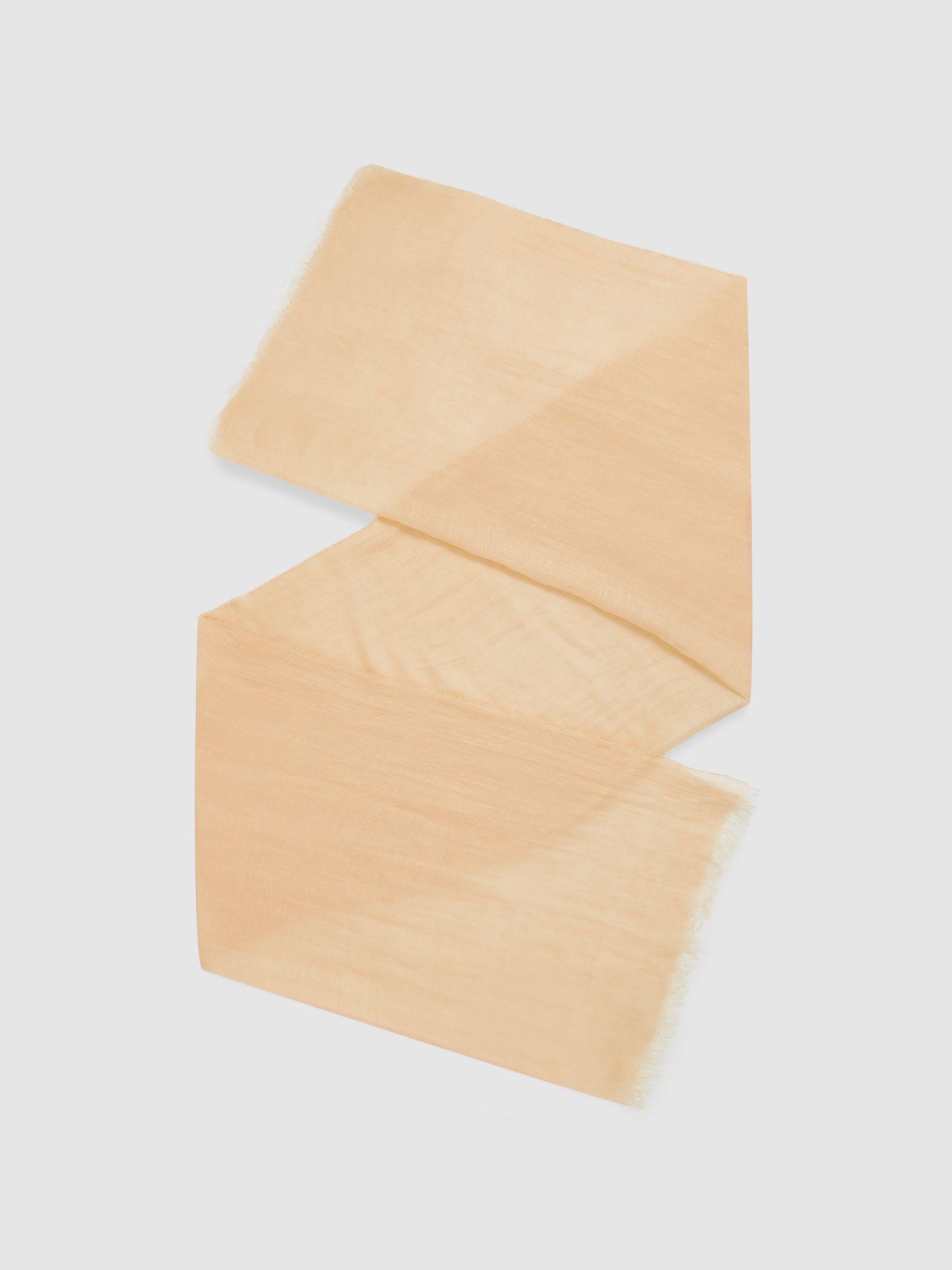 Modal-Linen Scarf With Silk in Neutral Product Image