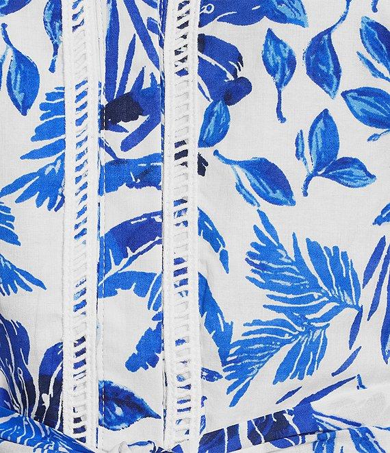 J.Marie Hayden Button Up Puff Sleeve Tiered Tie A-Line Dress Product Image