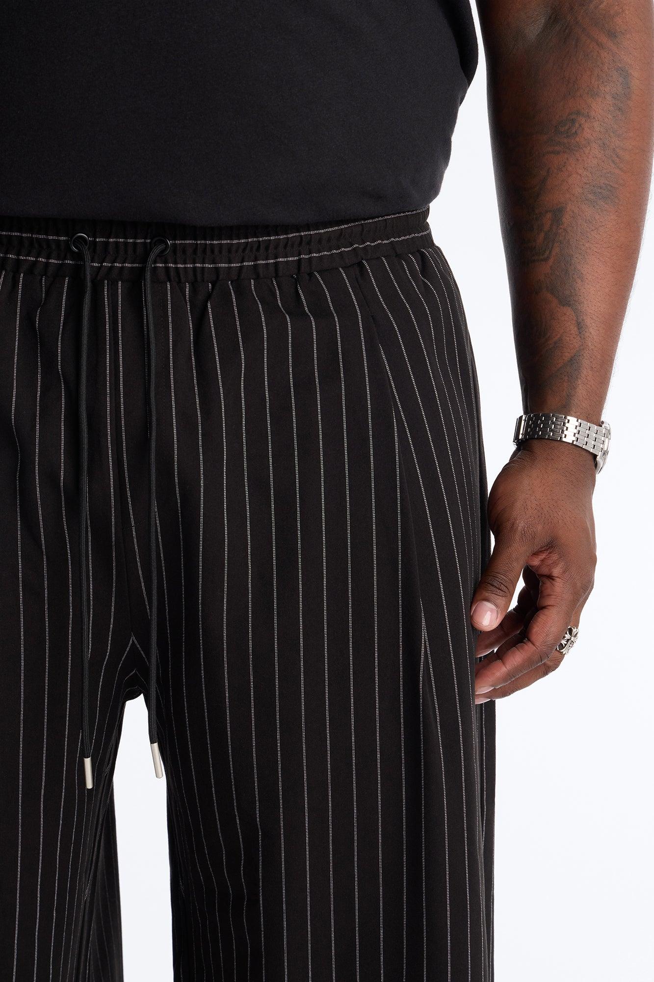 Baggy Straight Striped Soho Refined Short - Black Male Product Image
