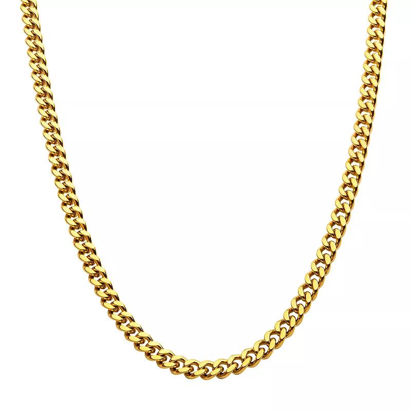 18k Gold Over Stainless Steel 8 mm Miami Cuban Chain Necklace, Men's, Size: 22", Gold Tone 8mm Product Image