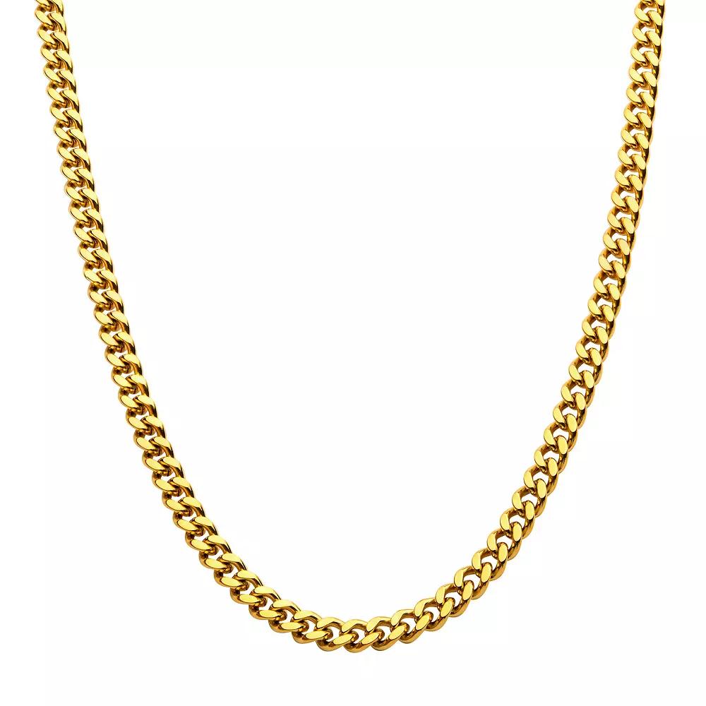 18k Gold Over Stainless Steel 8 mm Miami Cuban Chain Necklace, Men's, Size: 22", Gold Tone 8mm Product Image