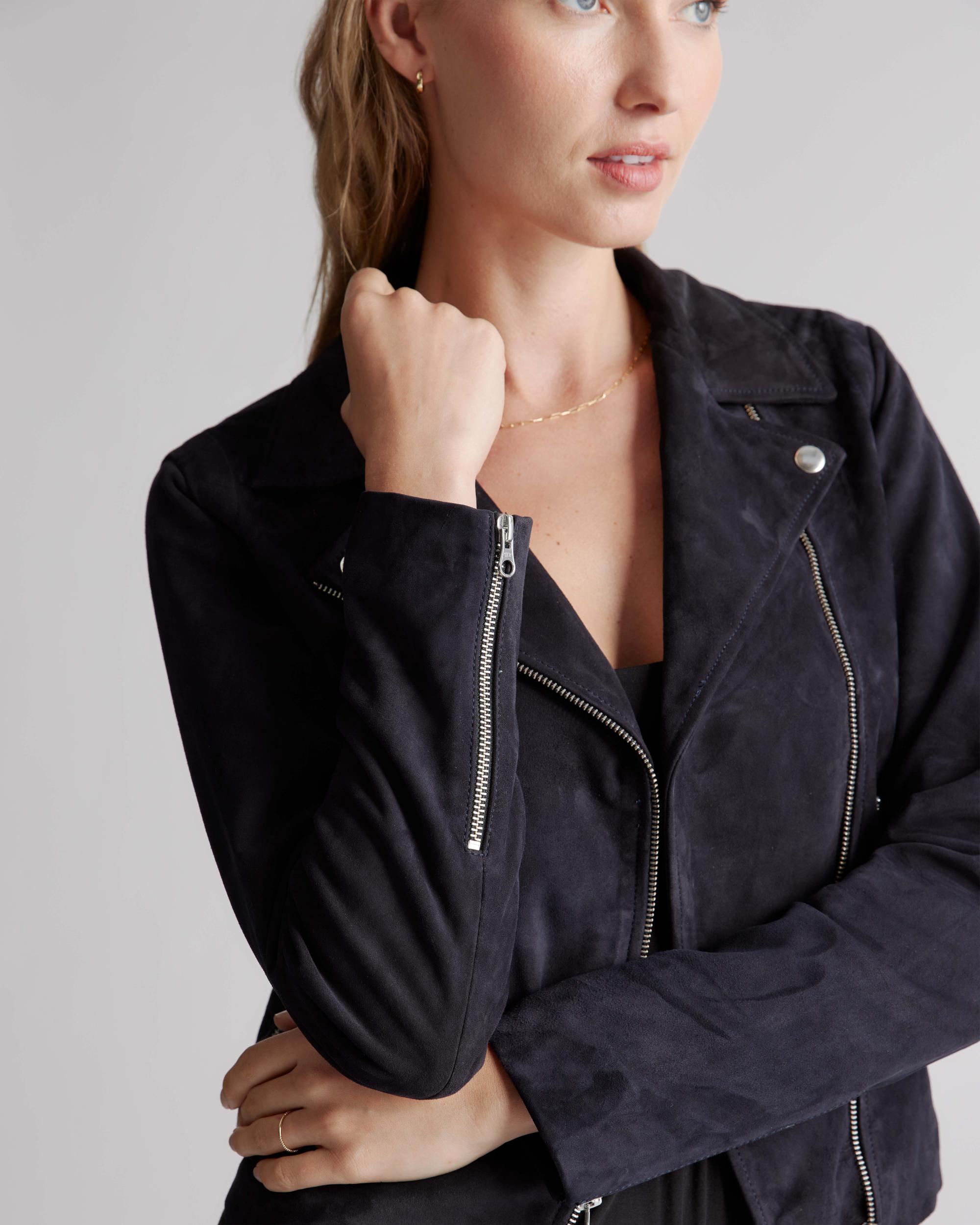 Quince | Women's 100% Suede Biker Jacket Size XL, Leather Product Image