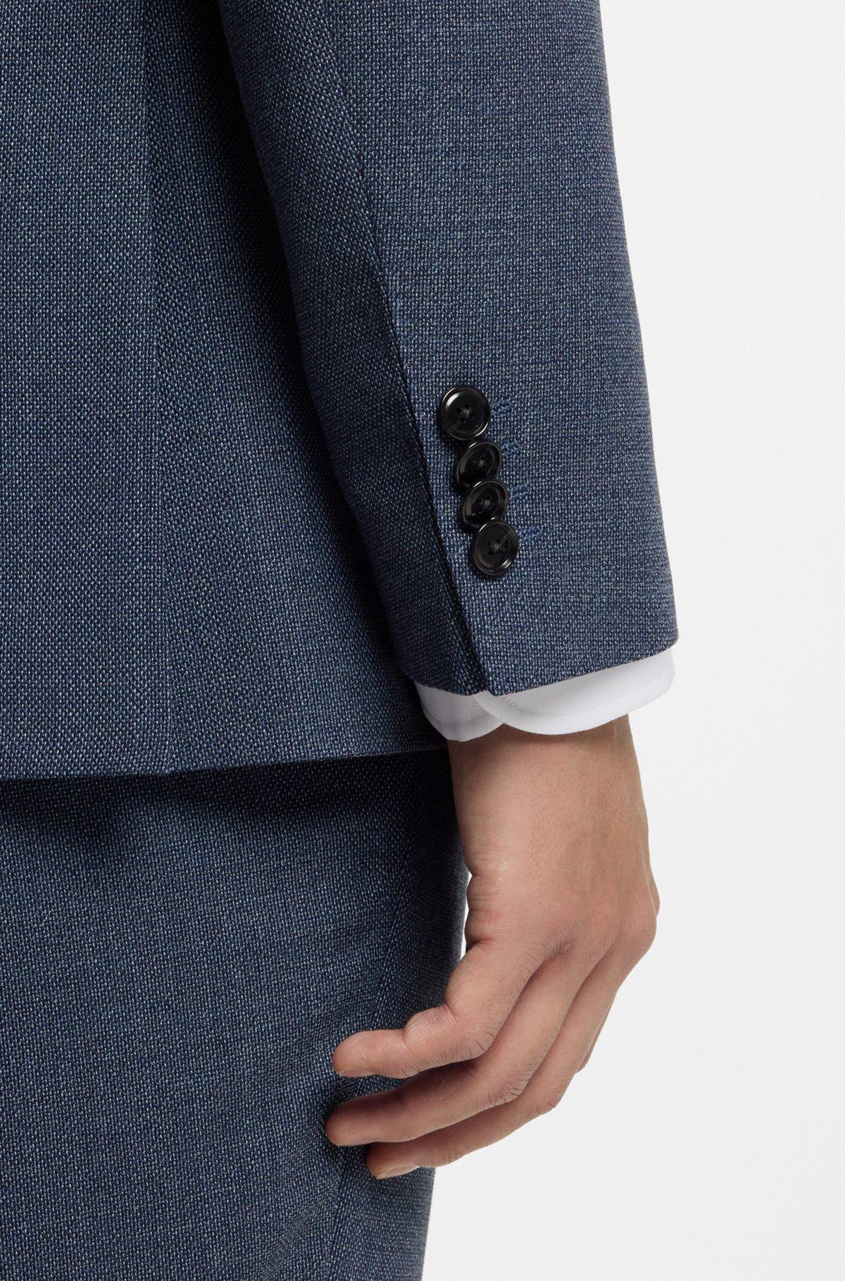 Patterned slim-fit jacket in stretch wool Product Image