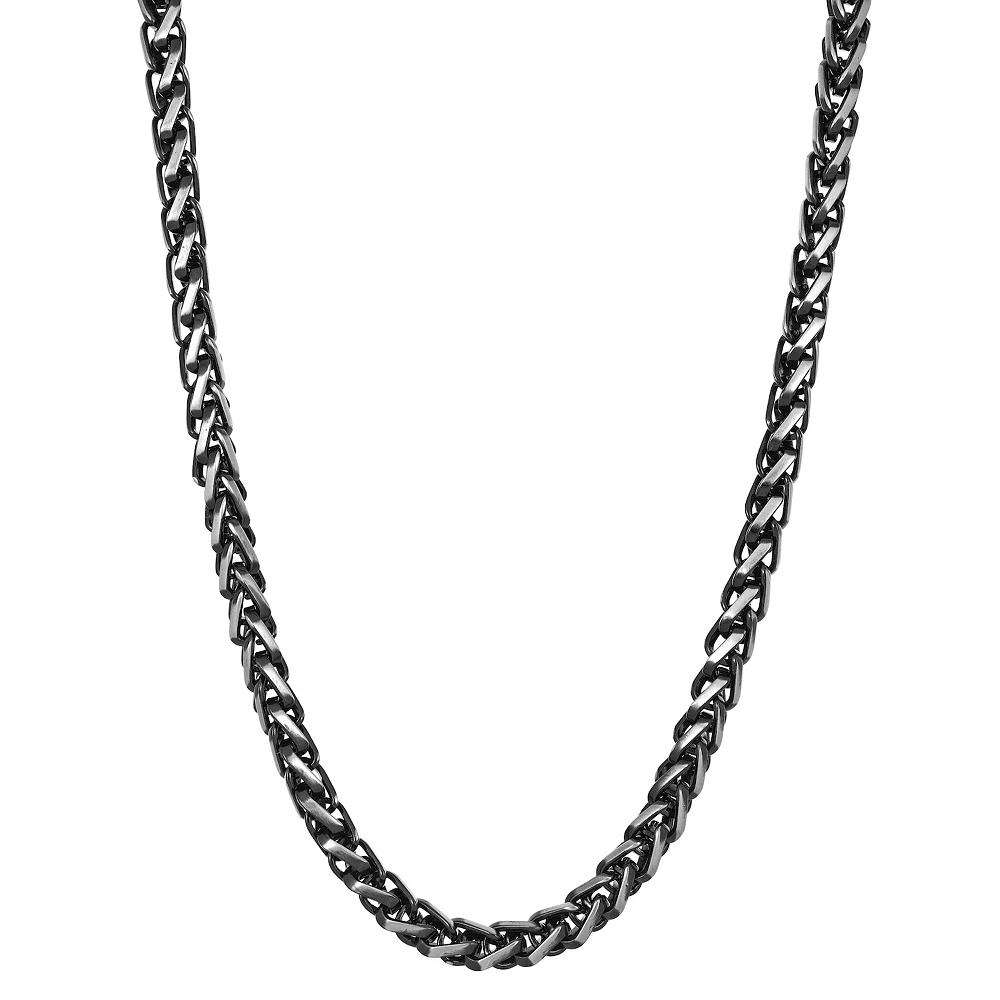 LYNX Men's Ion-Plated Stainless Steel Wheat Chain Necklace,  Product Image