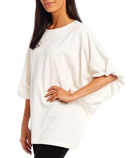 Bryn Walker Wilder Elbow Dolman Banded Short Sleeve Crew Neck Tunic Product Image