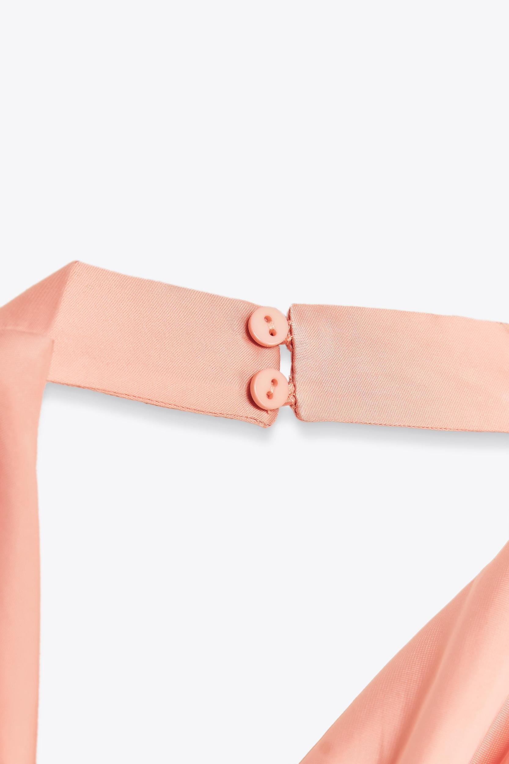 SATIN HALTER TOP WITH GOLD APPLIQUÉ Product Image