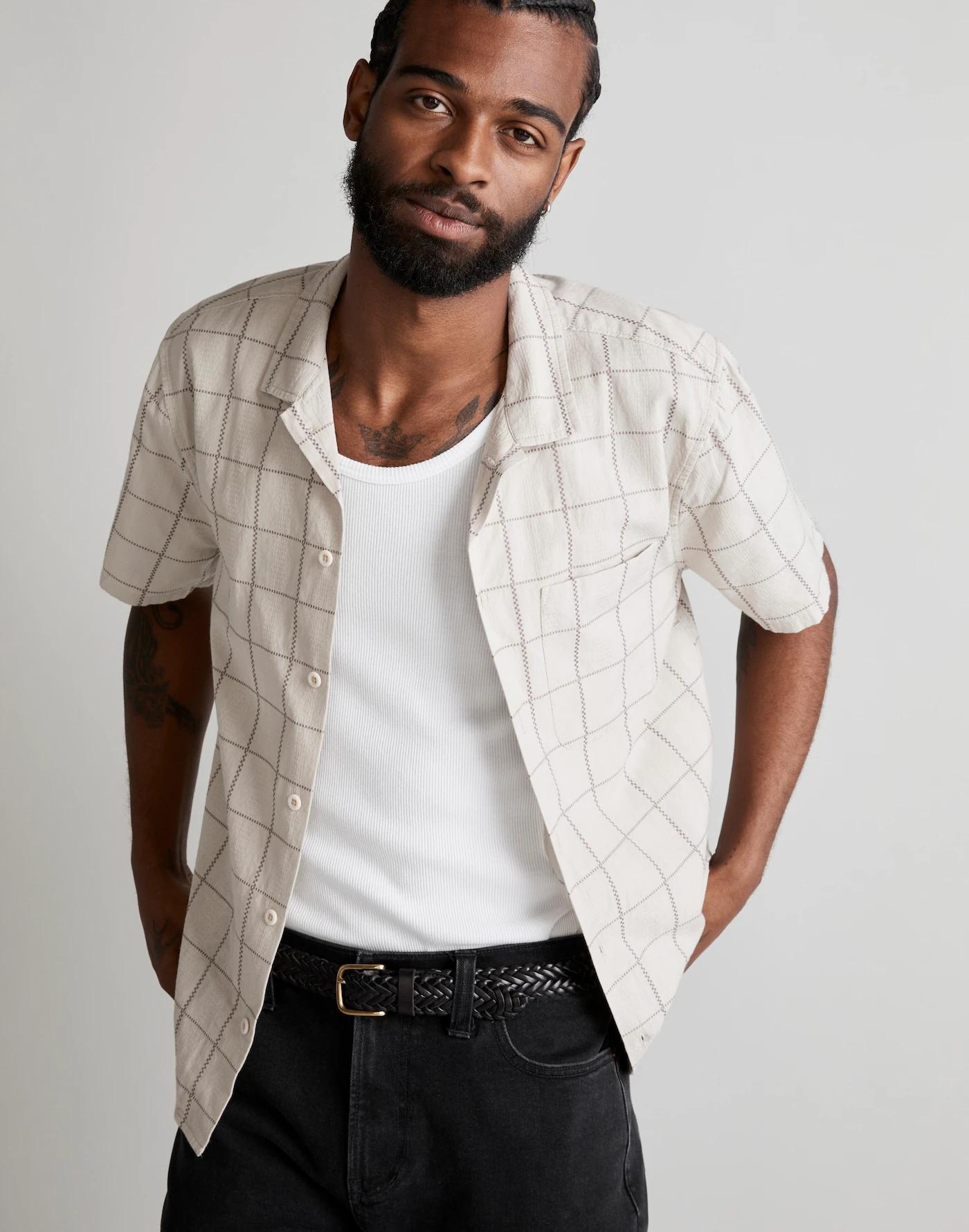 Easy Short-Sleeve Shirt in Stripe Product Image