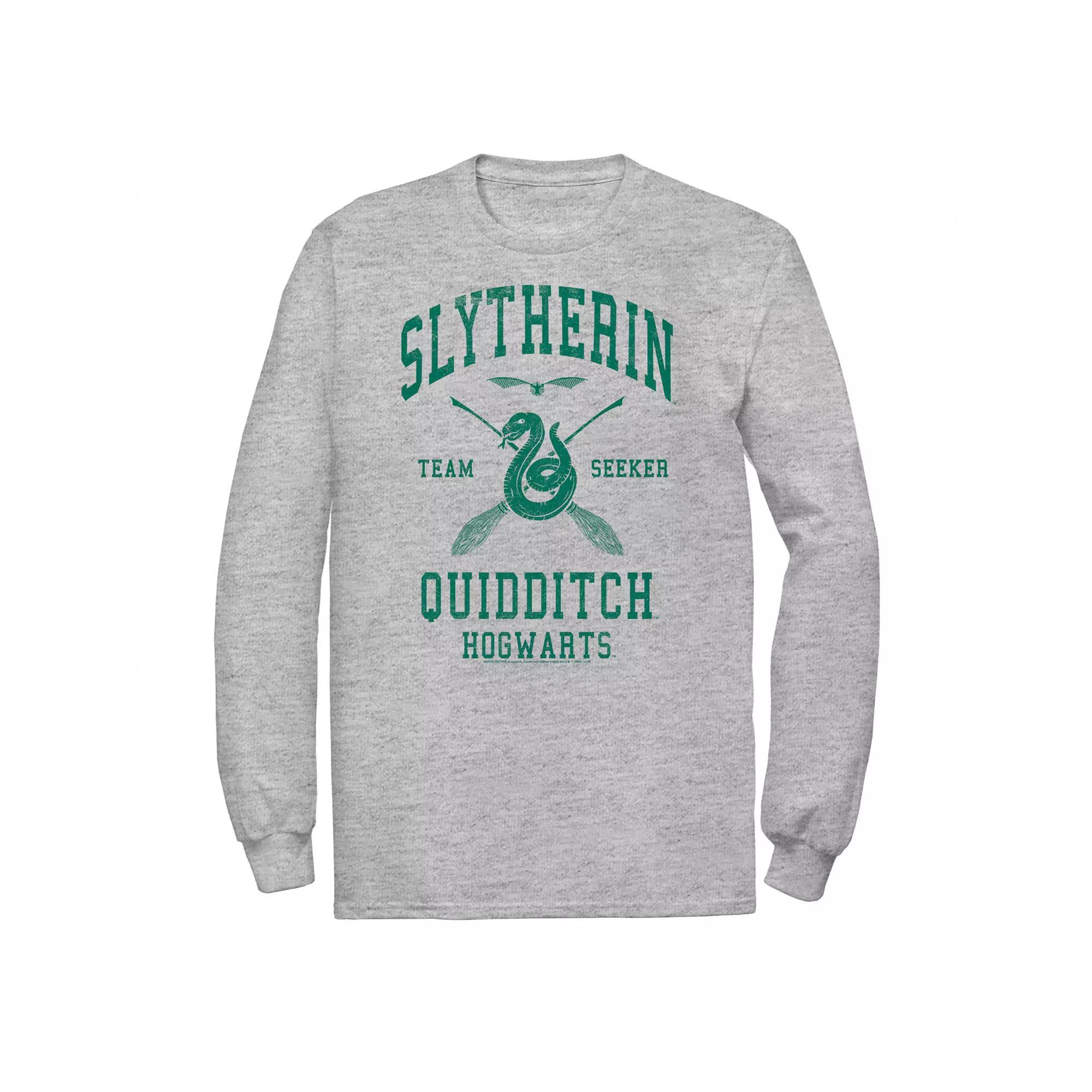 Big & Tall Harry Potter Slytherin Team Seeker Text Long Sleeve Tee, Men's, Size: 4XL, Athletic Grey Product Image