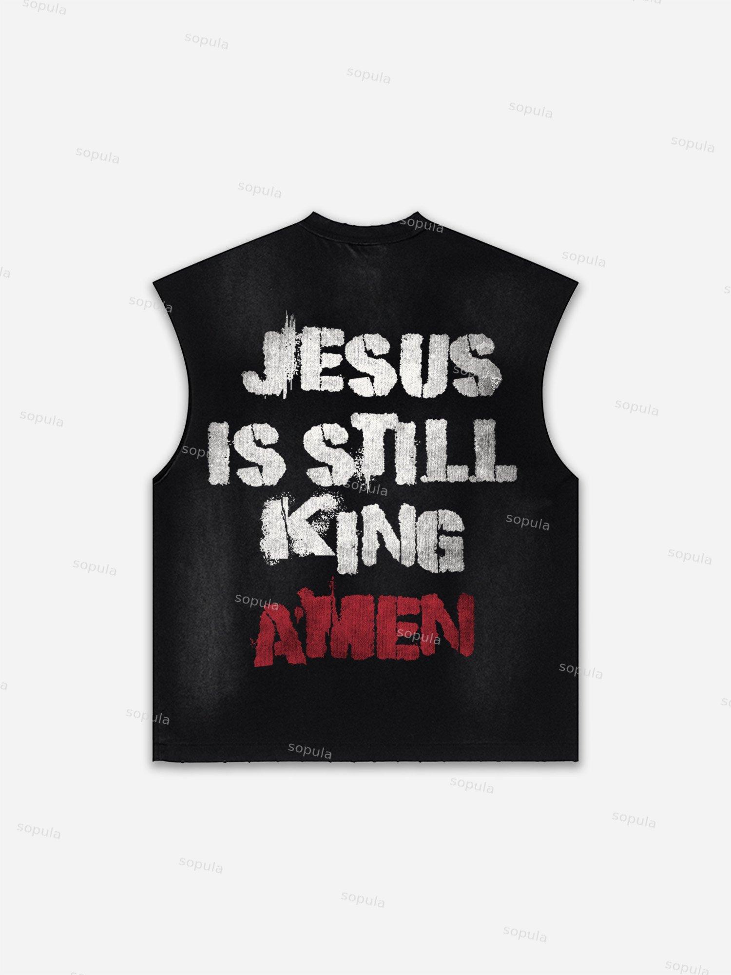 Western Eagle Graphic Men's Washed Tank Top Sleeveless Shirts Product Image