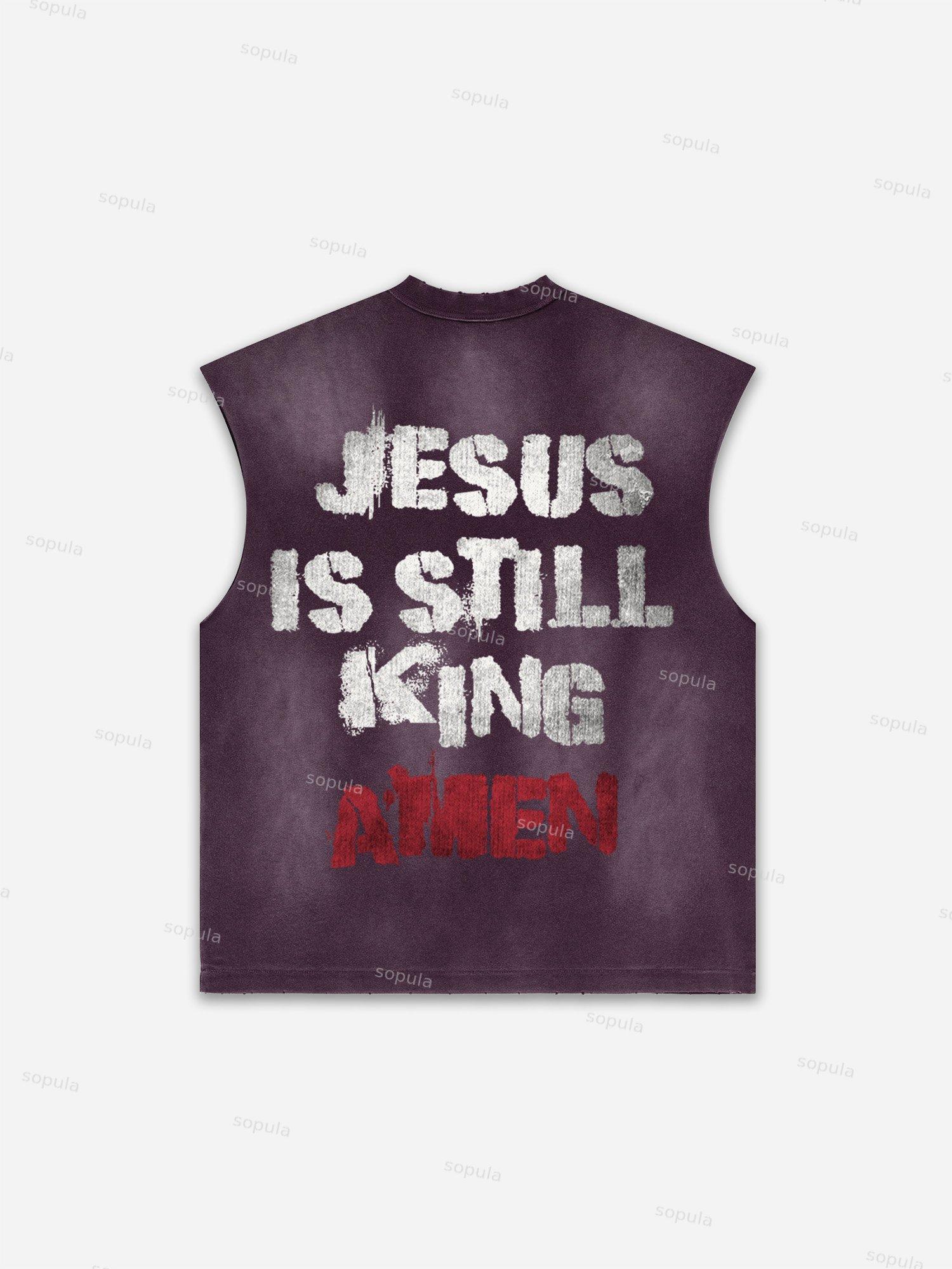 Western Eagle Graphic Men's Washed Tank Top Sleeveless Shirts Product Image