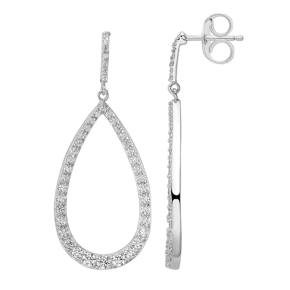 Sophie Miller Sterling Silver Cubic Zirconia Teardrop Earrings, Women's Product Image