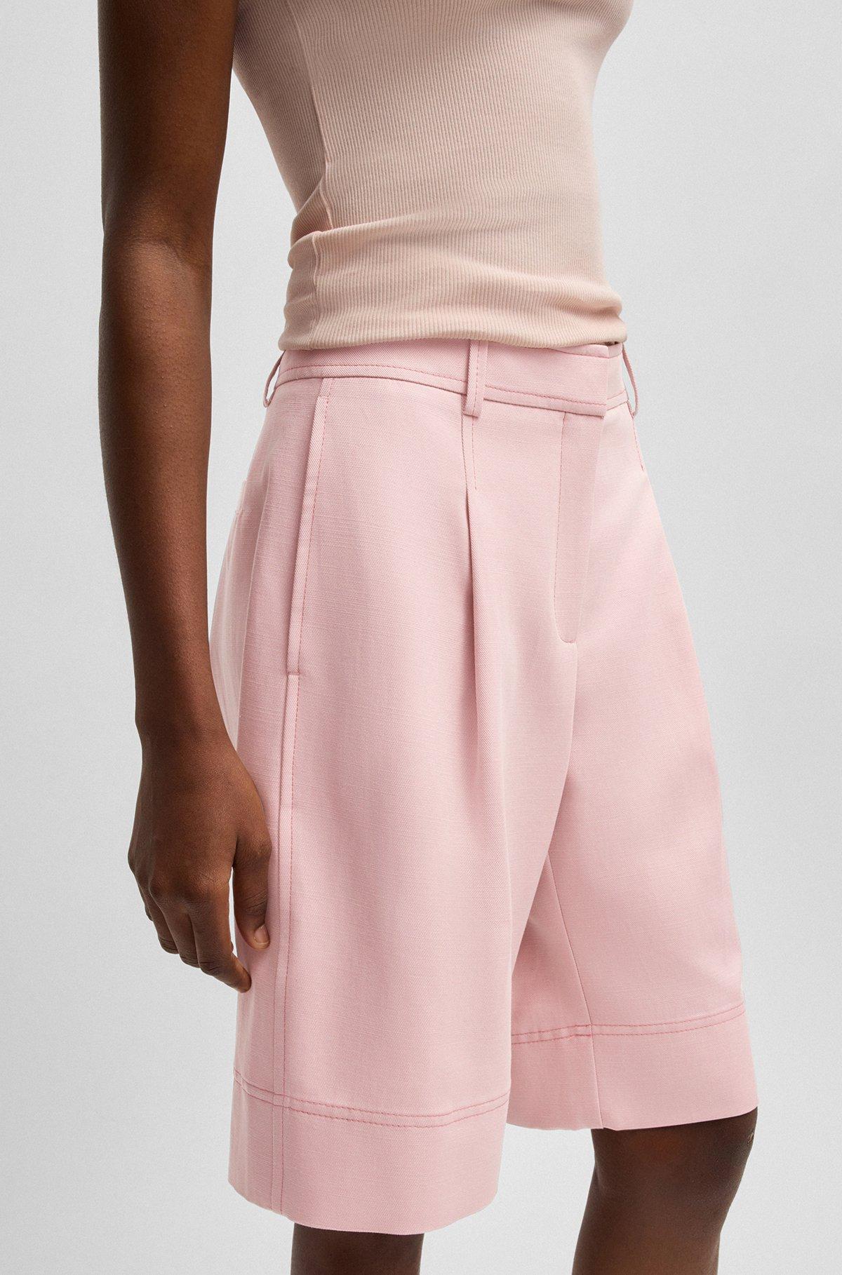 Formal shorts with front pleats Product Image