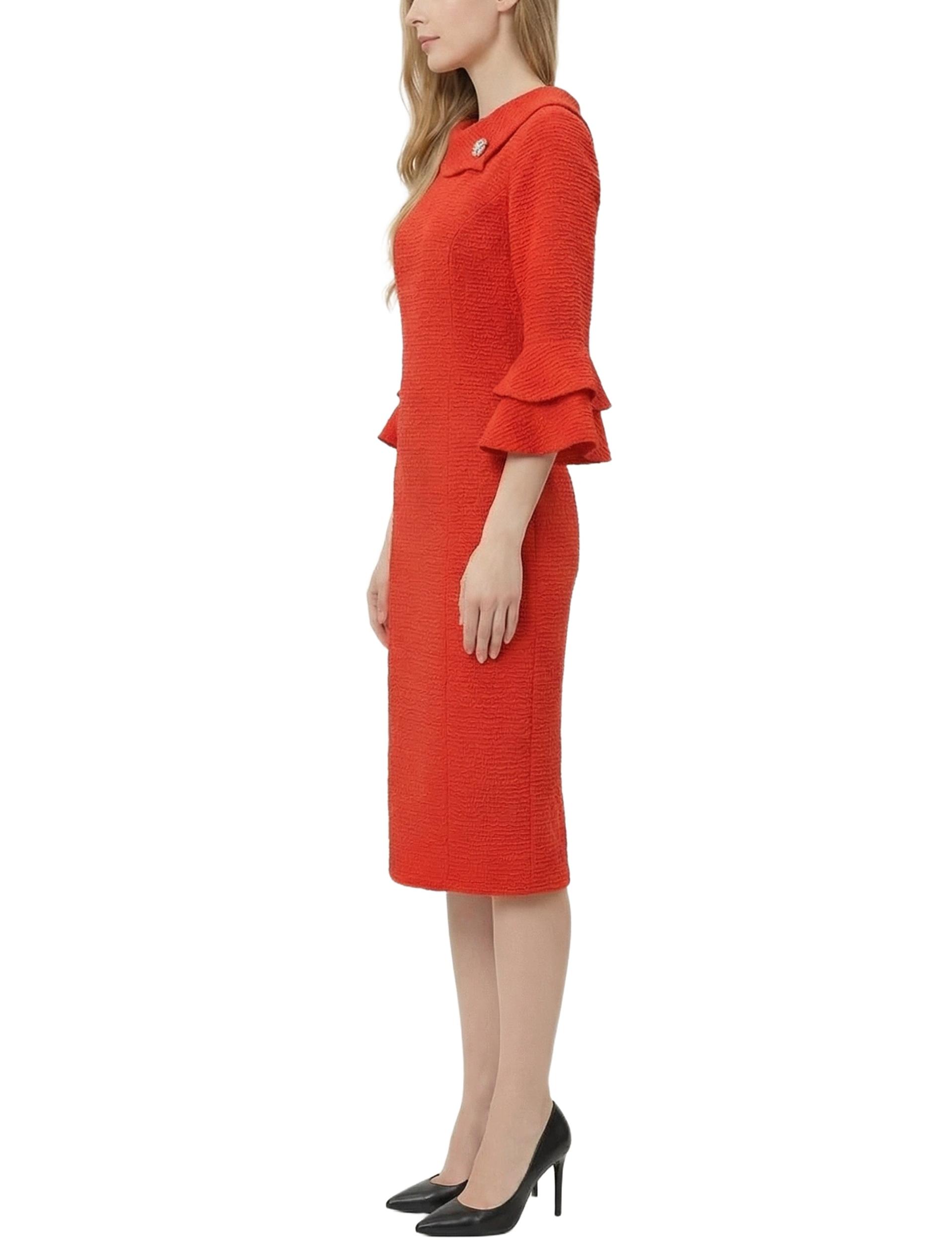 NY Collection Petite 3/4 Sleeve Shawl Collar Dress Product Image