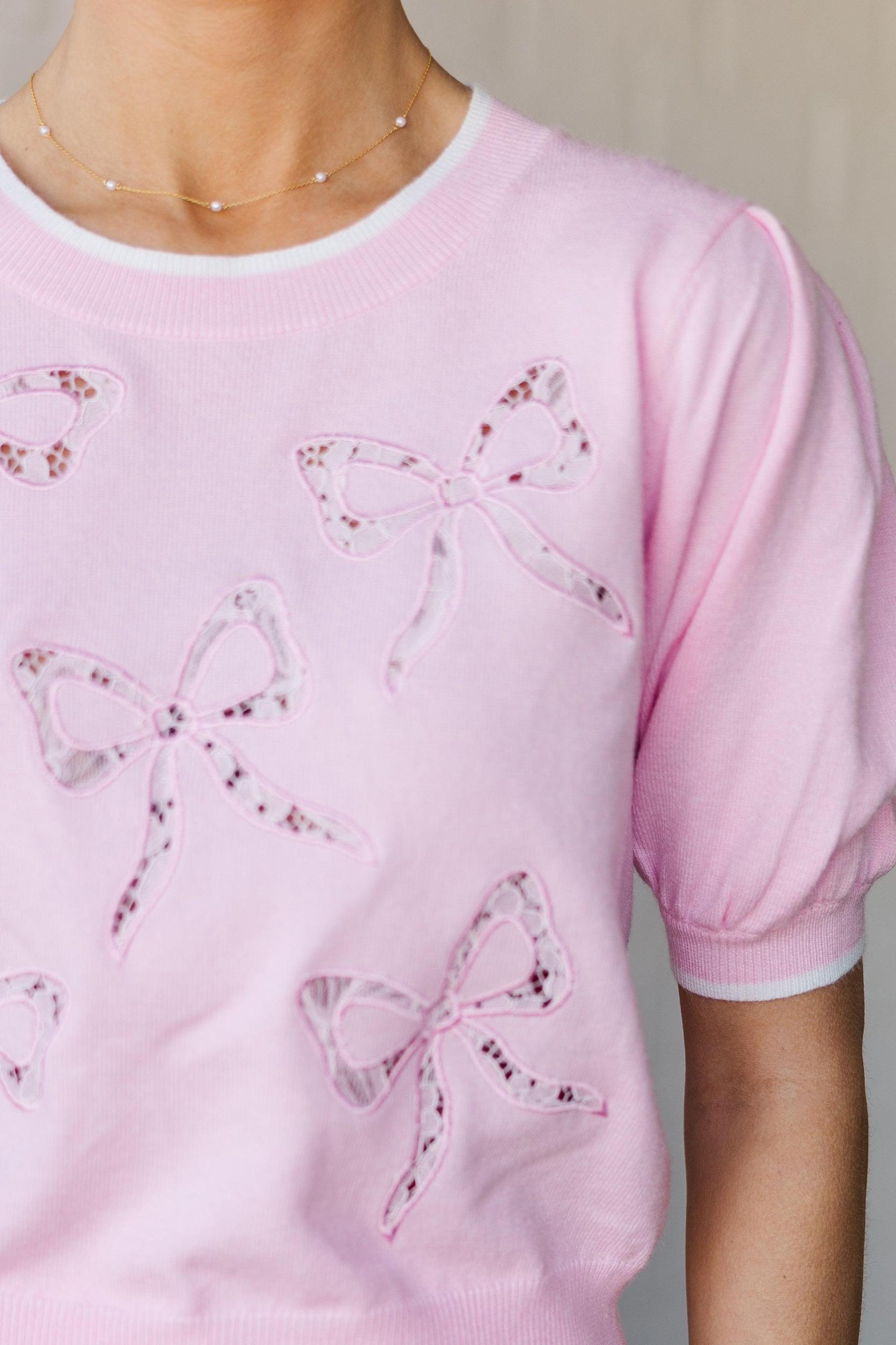 The Dreamlet Pink Short Sleeve Blouse Female Product Image