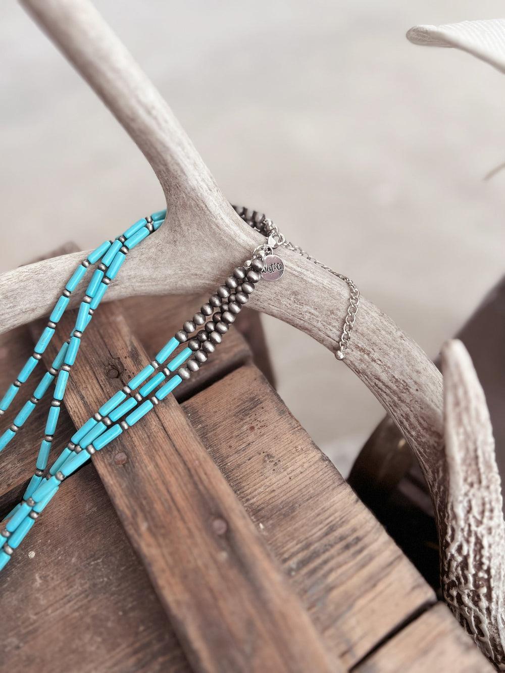 3-Strand Beaded Navajo Long Necklace - 2 Colors Product Image
