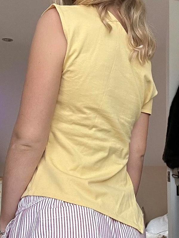 One Shoulder Short Sleeve Tee Product Image